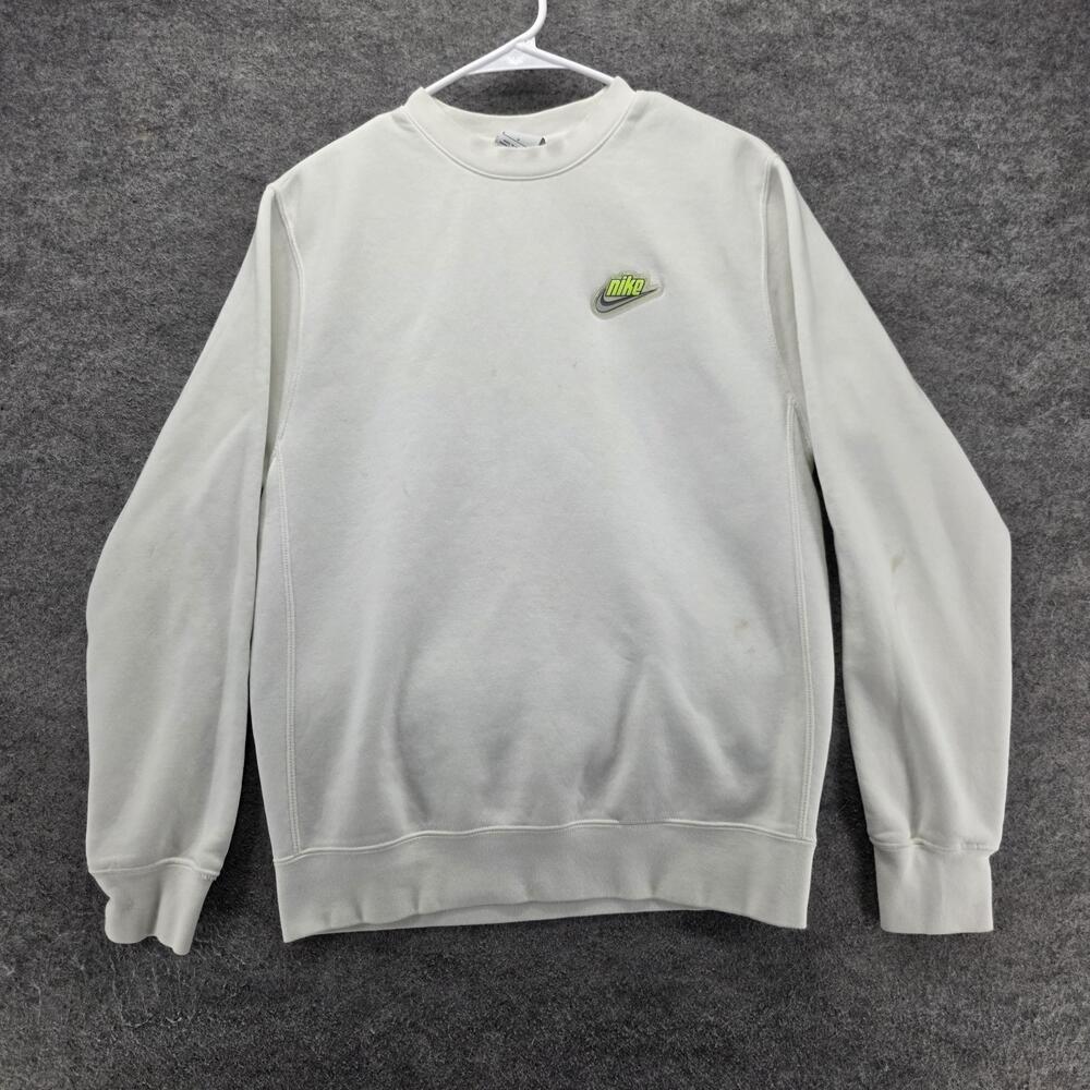 Nike Sweatshirt Mens S White Pullover Fleece Heavyweight Logo DM2288-100